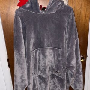 Comfy Gray Hooded Robe